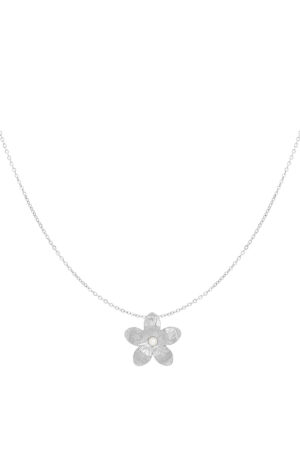 Silver Flower with Pearl