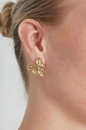 Gold Hammered Heart