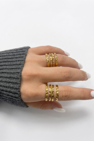 Gold Hammered Ring