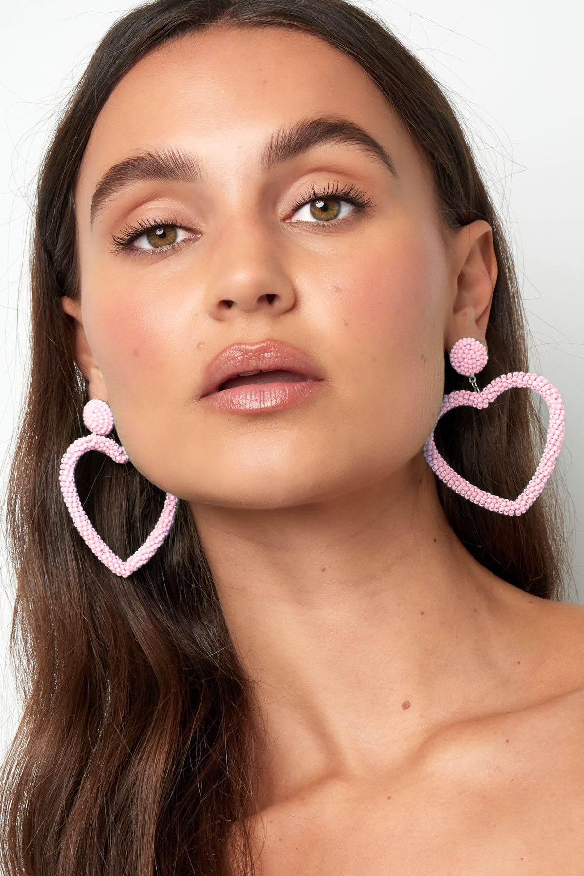 Beaded Heart Earrings - Image 2