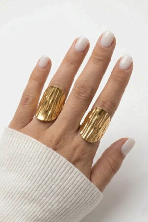 Gold Wave Texture Ring