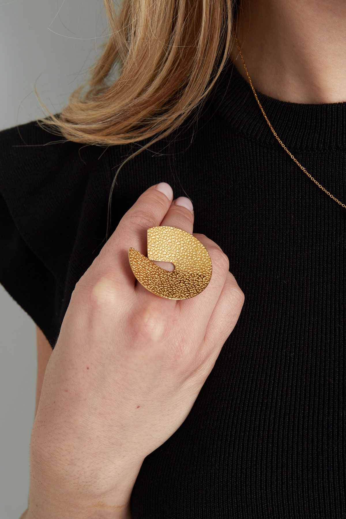 Statement Gold Geometric Ring