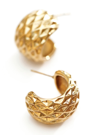 Gold Hoops με Τρισδιάστατο Σχέδιο