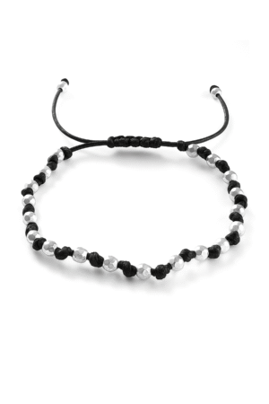 Χειροποίητο βραχιόλι με κόμπους και ασημί πέτρες