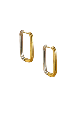 Silver & Gold Half-Half Hoops