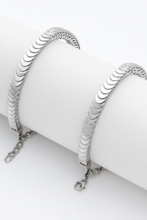 Minimal Silver Steel Bracelet