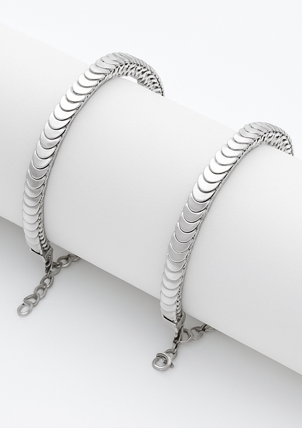 Minimal Silver Steel Bracelet