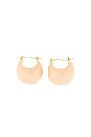 Hoop Earrings with Nude Enamel