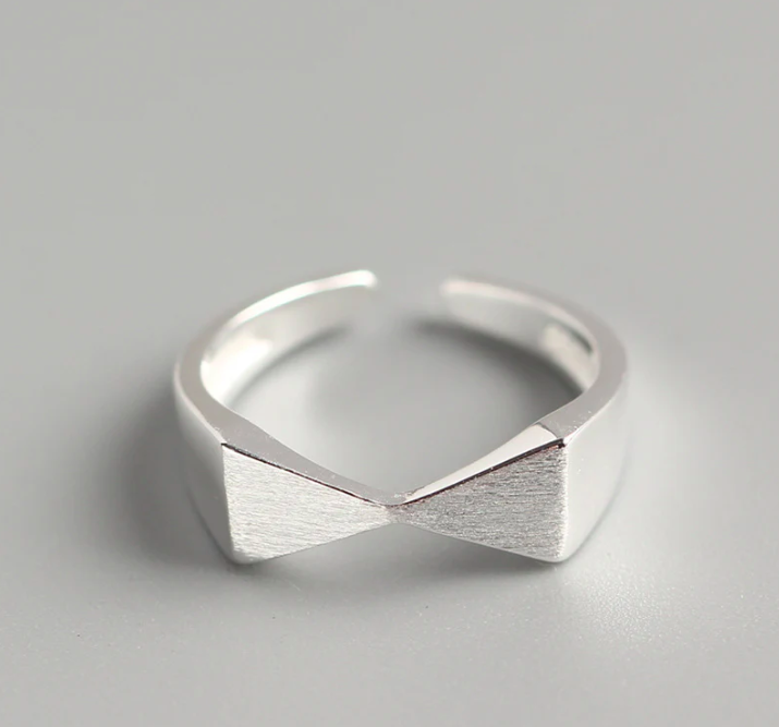 925 Silver Geometric Open Ring - Image 2