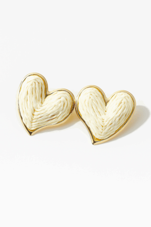 Σκουλαρίκια καρδιάς με πλεγμένη υφή