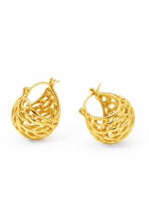 Textured Gold Hoop Earrings