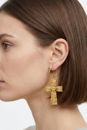 Cross Hoop Earrings