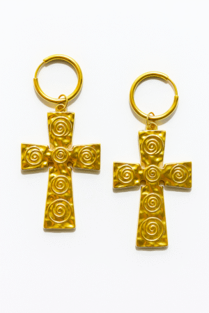 Cross Hoop Earrings