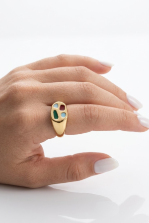 Boho Chic Hammered Cuff Ring