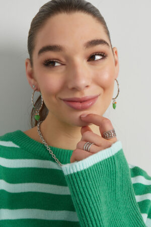 Twisted earrings with heart