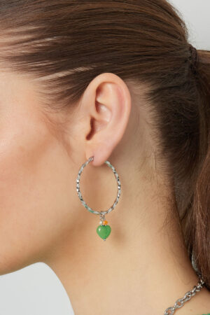 Twisted earrings with heart
