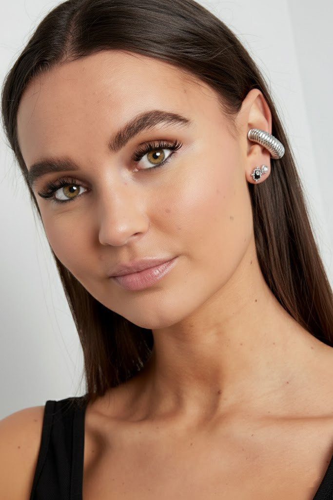 Εar cuff with ridges