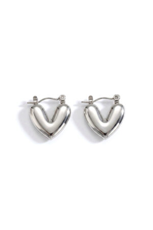 Geometric Heart Hoop Earrings