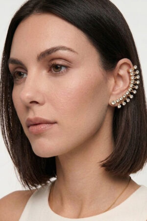 Ear Cuff με Ζιργκόν σε Χρυσό Χρώμα