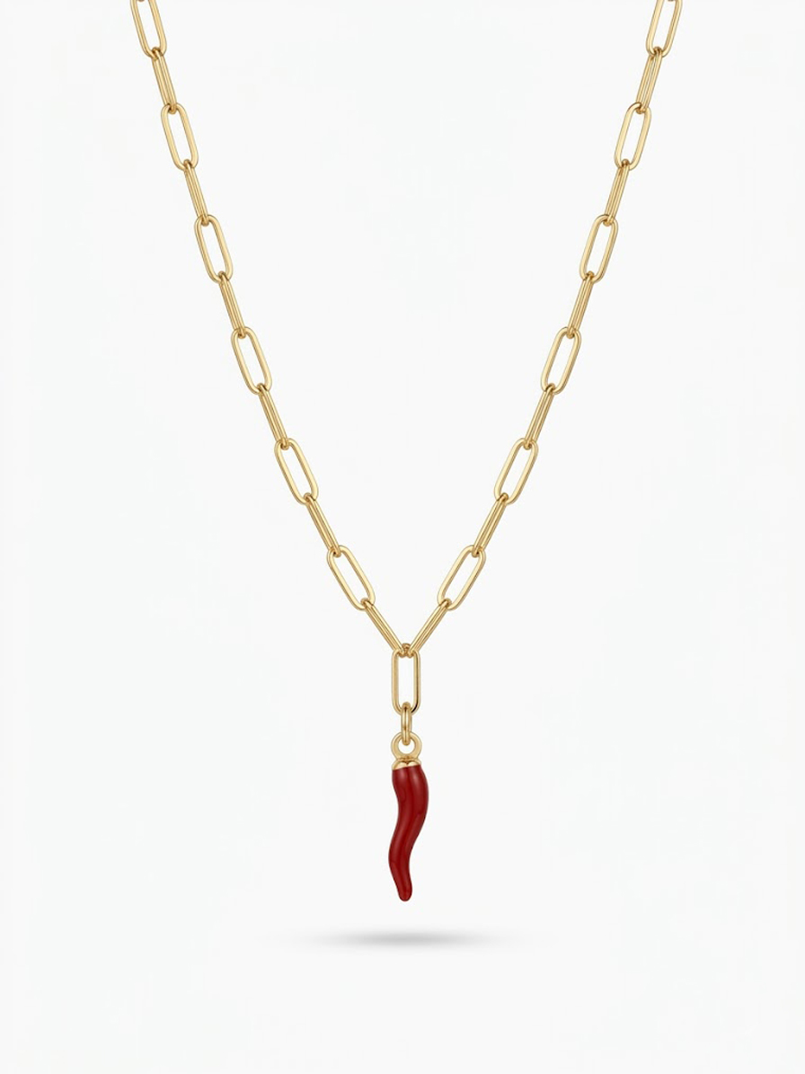 Red Italian Horn Charm