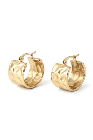 Gold Hammered Hoop Earrings