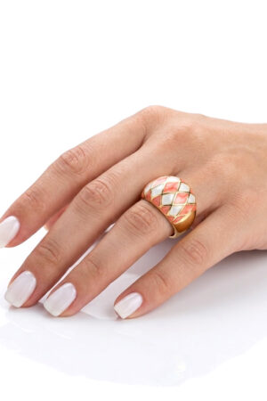 Δαχτυλίδι Coral & White