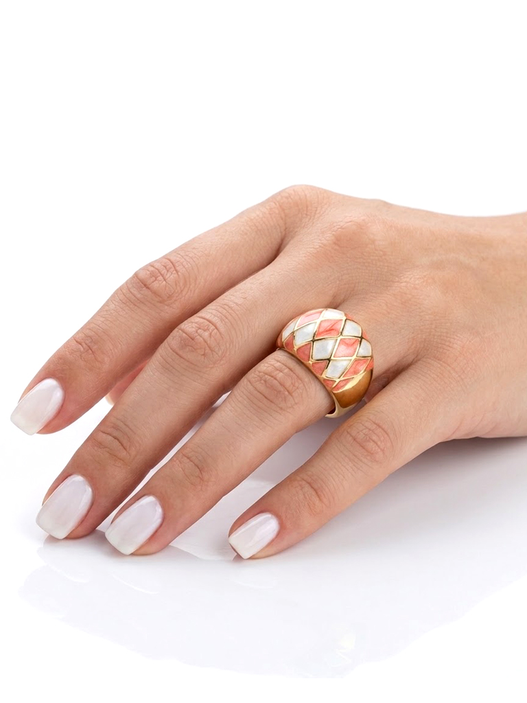 Δαχτυλίδι Coral & White