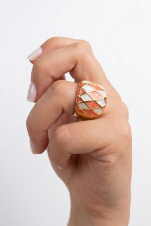 Δαχτυλίδι Coral & White