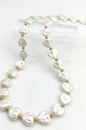 Pearl Heart Steel Necklace